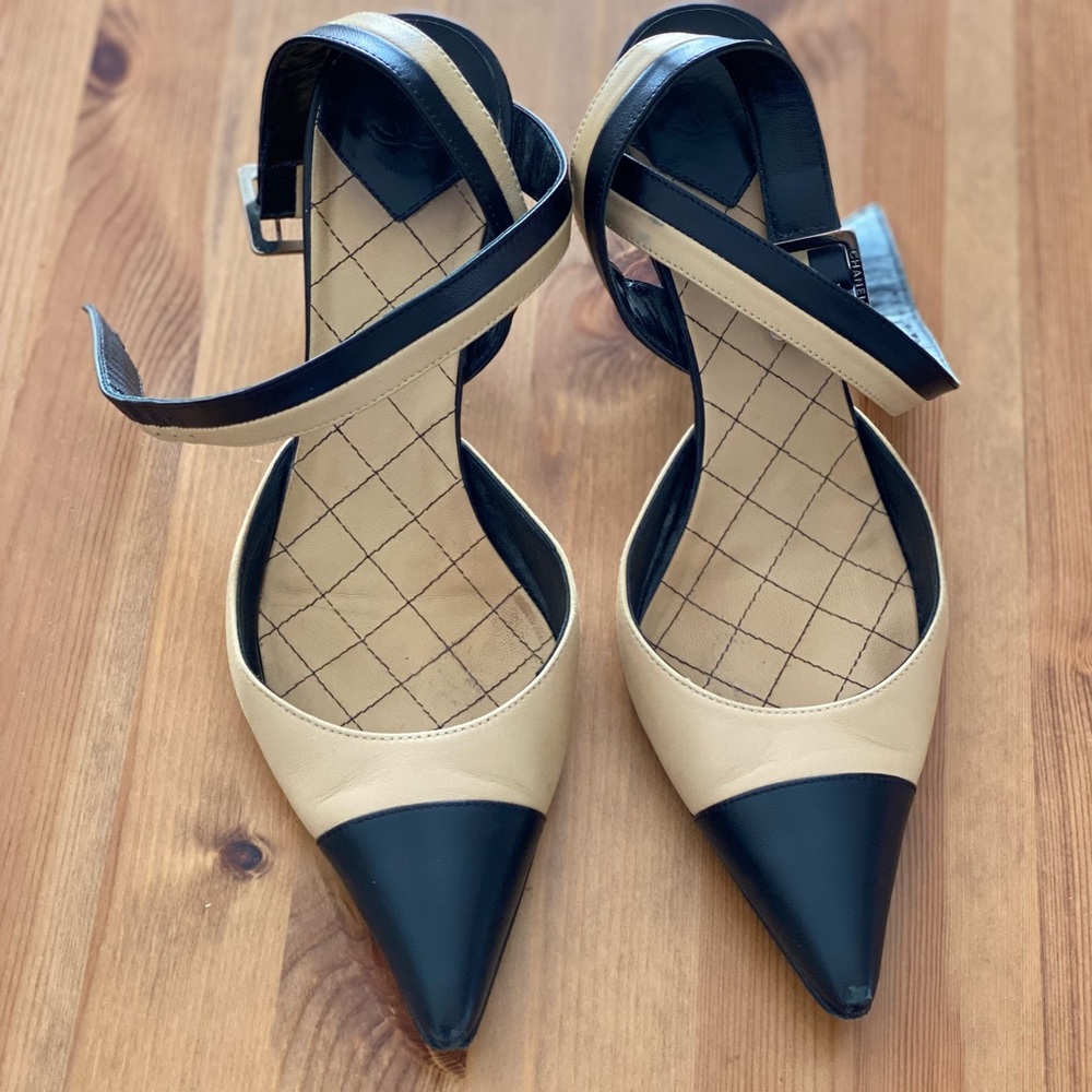 Chanel Slingback Two-Tone Heels